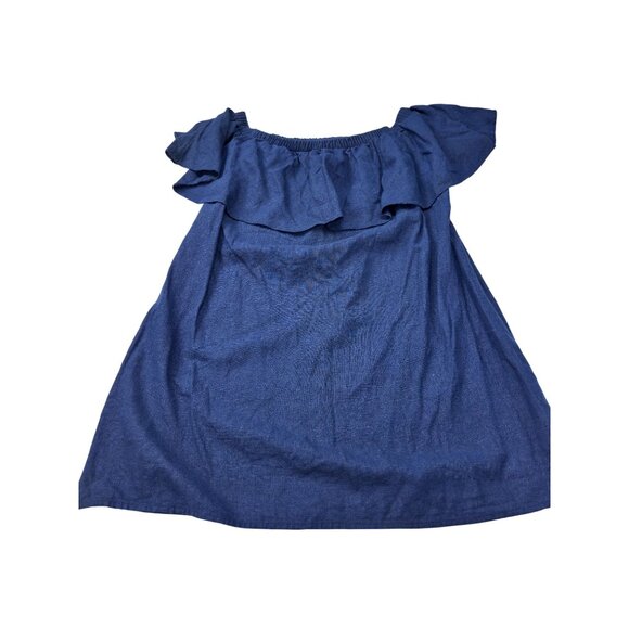 Old Navy Womens Blue Off-Shoulder Ruffle Top M Petite - Picture 5 of 8